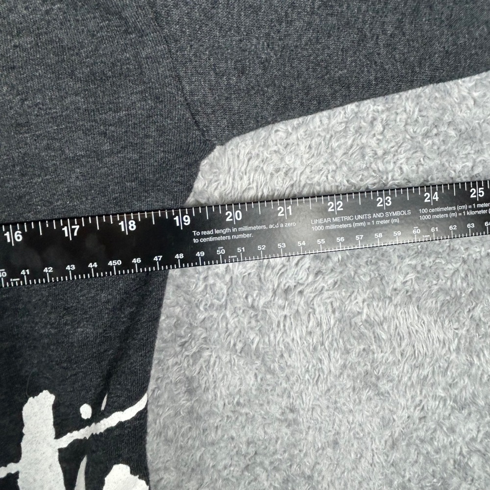 Stussy World Tour Graphic Sweatshirt Charcoal Gray Women Small Boat Neck Fleece - Picture 4 of 9